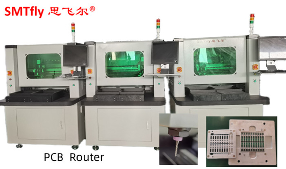 4.2KW L450mm Podwójna stacja robocza Router Cnc Pcb / PCB Depaneling Router Machine